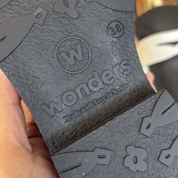 New! WONDERS B-9104 Wild Leather Loafers Black & White - Picture 10 of 10